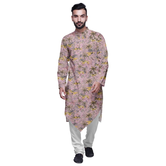 Atasi Kurta à Manches Longues de Designer pour Garçons, Kurta Décontractée Imprimée en Coton Flex