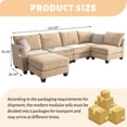 thumbnail image 4 of Canapé Sectionnel Modulaire de 124 Pouces, Canapé Sectionnel en U 6 Places avec Pouf de Rangement et Ports USB, Beige, 4 of 9