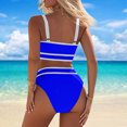 thumbnail image 5 of FAIWAD Womens 2 Piece Swimsuits Sports Color Block Bikini Sets Removable Bra Pad Full Coverage Bathing Suits for Girls, 5 of 5