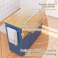 thumbnail image 4 of Walsunny Kitchen Island on Wheels with Storage Cabinet & 3 Drawer, 39.7" Width Rolling Kitchen Table, Cart Handle for Towel Rack or Free Mobility Blue, 4 of 10