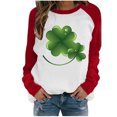 thumbnail image 1 of QIPOPIQ T-Shirts à Manches Longues à Col Rond pour Femmes T-Shirts de la Saint-Patrick T-Shirts Amples pour Dames T-Shirt Imprimé Trèfle T-Shirt Vert Porte-Bonheur Haut T-Shirt à Col Rond T-Shirts de la Saint-Patrick Offres, 1 of 4