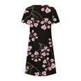 thumbnail image 5 of QIPOPIQ Robes pour Femmes Robe Évasée à Étages Manches Courtes Robes Décontractées Col Rond Robe Midi d'Été Robes Pliantes à Imprimé Offres 2023, 5 of 5