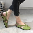 thumbnail image 2 of Babysbule Womens Clearance Sandals, Summer Round-toe Frosted Suede Flat Solid Color Buckle Backspace Casual Sandals, 2 of 7