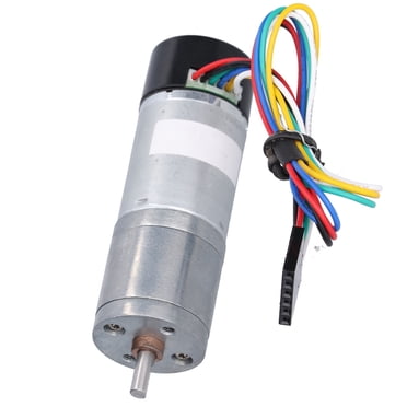 Moteur à Engrenages CC, Encodeur Moteur à Engrenages En Métal, Moteur à Engrenages Avec Retour De Signal De Mesure De Vitesse D'encodeur Smart Car Dedicated JGA25‑371(12V 130RPM)