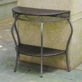 thumbnail image 1 of Pemberly Row Table Console de Patio Extérieur en Résine Toutes Saisons Demi-Lune Couleur Chocolat, 1 of 1