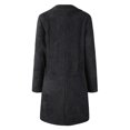 thumbnail image 4 of Innerwin Coat Fuzzy Fleece Ladies Outwear Mid Length Lapel Loose Jacket Deep Gray XL, 4 of 6