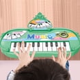 thumbnail image 2 of Green Portable Piano Instrument Toy 13 Keys Early Music Education Sensory Activity, 2 of 8