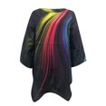 thumbnail image 4 of Pompotops Mode Femmes Imprimé T-shirt Mi-Longueur Manches 3/4 Blouse Col Rond Casual Tops Dégagement, 4 of 5