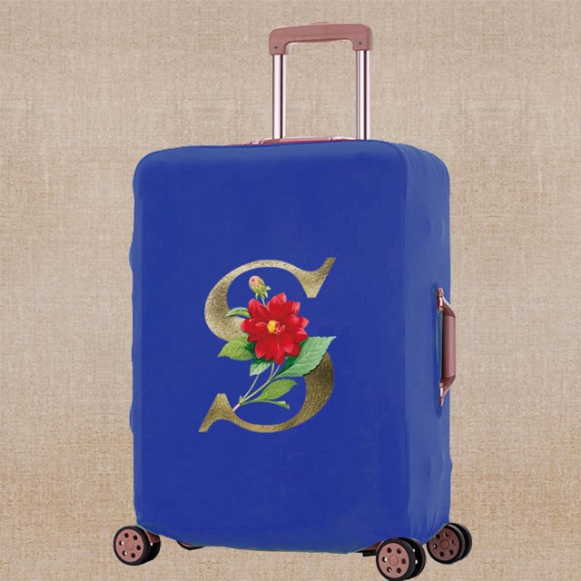 Luggage Cover Scratch Resistant Trolley Protective Case Apply To 18-32 Inch Golden Flower Print Suitcase Travel Accessory Covers 8Golden flower S S (18-21inch)