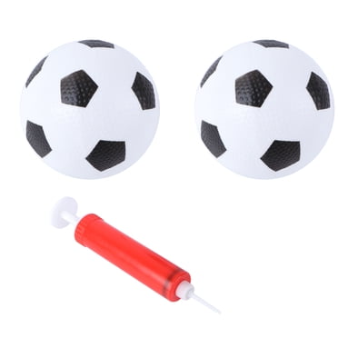 Soccer Ball Toys 1 Set 3pcs 12cm Diameter Kids Mini Soccer Ball Toys Indoor Outdoor Toy Educational Football Toy for Children Toddlers (2pcs White Balls,1pc Red Inflator)