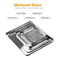 thumbnail image 4 of Stainless Steel Flat Bottom Baking Tray with Mesh Set Square Barbecue Plate with Cooling Rack, 4 of 8