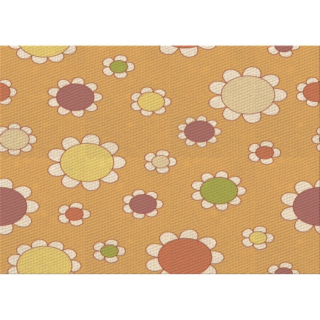 Ahgly Company Tapis d'Intérieur Lavables en Machine Rectangle Transitionnel Jaune Orange, 2' x 4'