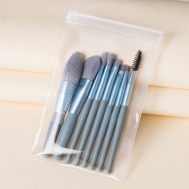 Oefntac Blending Brush for Makeup 8pcs Mini Makeup Brush Set Foundation Powder Concealers Eye Shadows Blush Cosmetic Brushes with Storage Bag Small Size Portable for Home Office Travel Outdoor