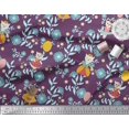 thumbnail image 2 of Soimoi Polyester Crepe Fabric Leaves,Floral & Princess Cat Cartoon Printed Fabric 1 Yard 52 Inch Wide, 2 of 3