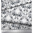 thumbnail image 2 of Soimoi White polyester Crepe Fabric Filigree Damask Print Fabric by Yard 52 Inch Wide, 2 of 3