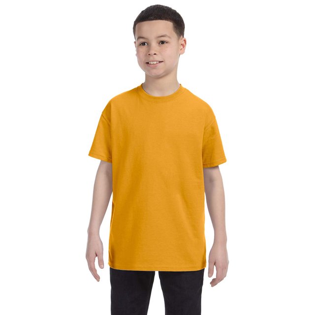 Hanes 54500 Youth Tagless T-Shirt - Gold - Small