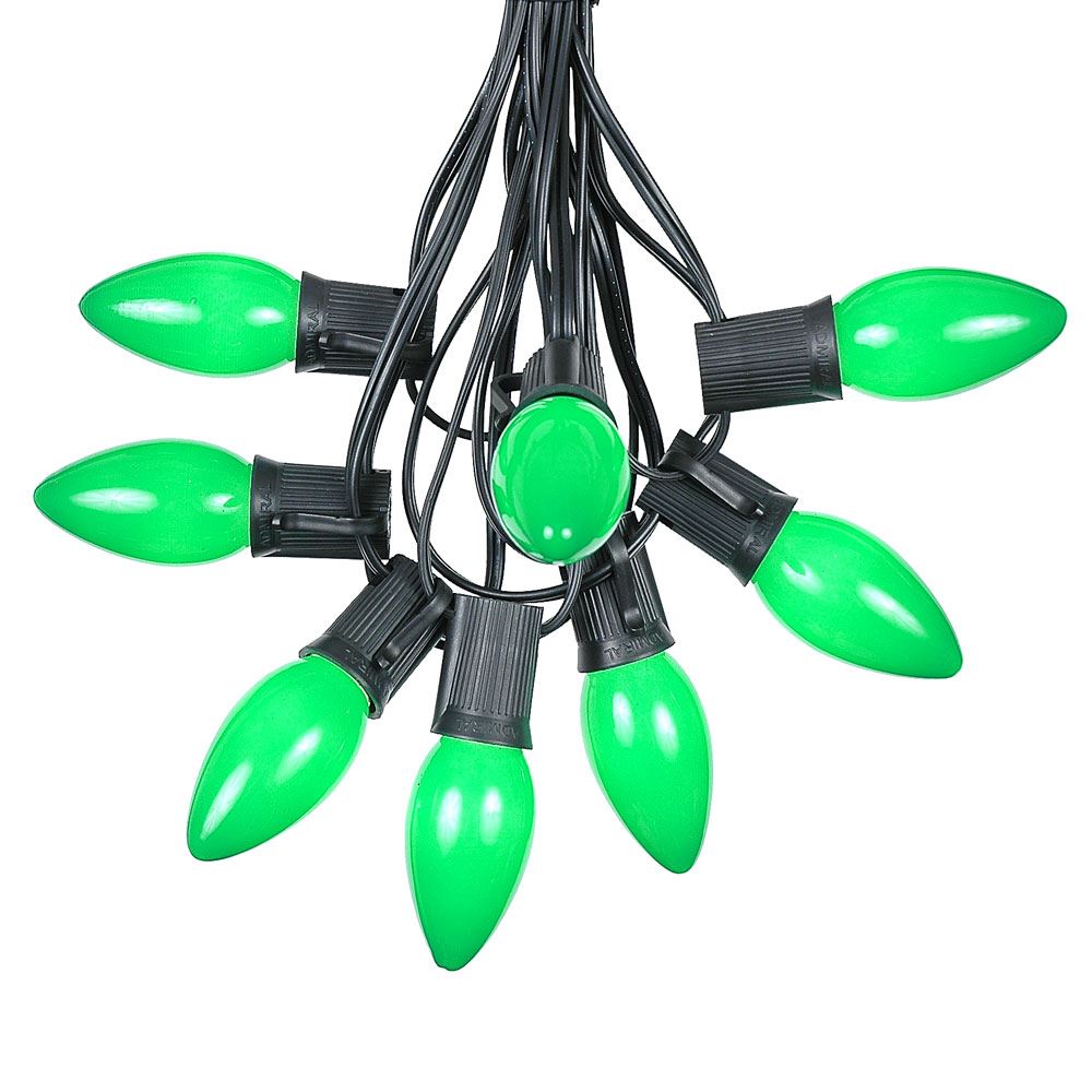 Novelty Lights 100 Foot C9 Green Ceramic Outdoor Christmas Light String