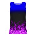 thumbnail image 3 of Penkiiy Débardeur de Sport pour Homme Décontracté Mode à Imprimé Flamme, Col Rond, 2TG, Violet, 3 of 4