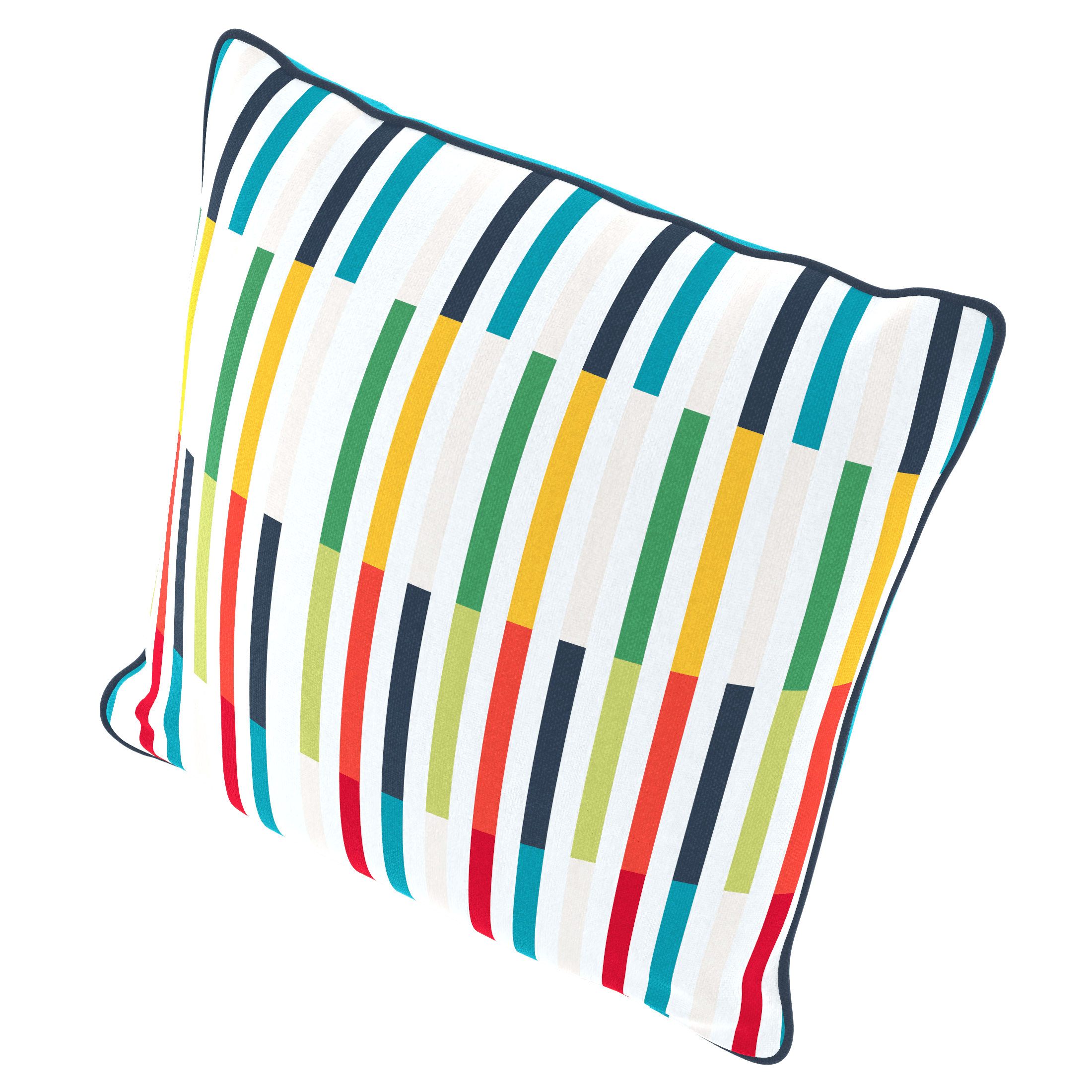 HOMETRENDS 16" x 16" Bright Stripes Outdoor Toss Cushion, Fade Resistant