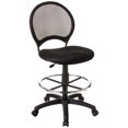 thumbnail image 1 of Boss Office Products Chaise de Dessin en Tissu à Dossier en Maille avec Anneau Repose-Pieds, Noire, 1 of 7