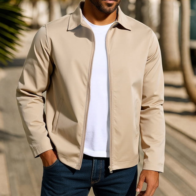 Yusimy Men's Lightweight Casual Bomber Jacket - Color Block Design Classic Varsity Style