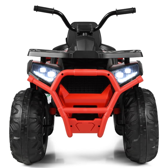 Patiojoy 12V Kids Electric Ride On Car Toy 4-Wheeler ATV Quad with LED Lights Red