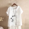 thumbnail image 1 of Babysbule Hauts pour Femmes Liquidation Mode Femmes Été Ample Imprimé T-Shirt à Col Rond Manches Courtes Blouse Décontractée Hauts, 1 of 3