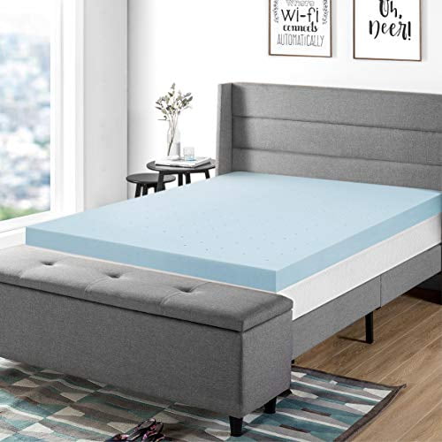 Best Price Mattress 4 Inch Ventilated Memory Foam Mattress Topper, Cooling Gel Infusion, CertiPUR-US Certified, Queen
