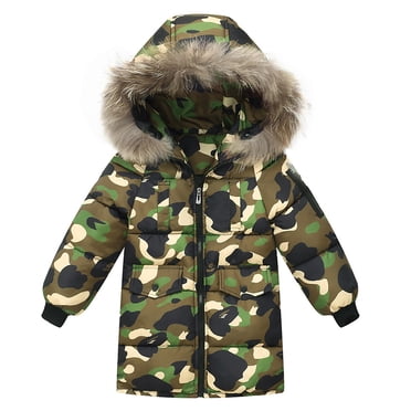 GDREDA Girls Coat & Jacket Toddler Kids Winter Camo Coat Windproof Medium Length Warm Down Jacket Hooded Outerwear for Little Girls and Boys