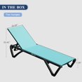 thumbnail image 2 of Domi Ensemble de 2 Chaises Longues en Aluminium, Fauteuils Inclinables de Piscine Réglables avec Roues, Textilène Toutes Saisons pour Patio, Terrasse, Cour Arrière, Bleu Lac, 2 of 7