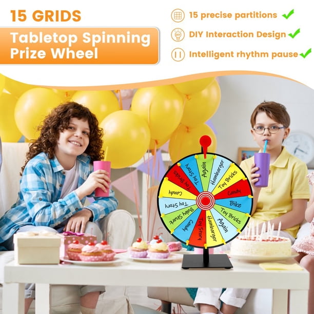 Roue De Récompense 12 Emplacements – 30 Cm Avec Support, Effaçable – Jeux De Foire, Carnivals, événements