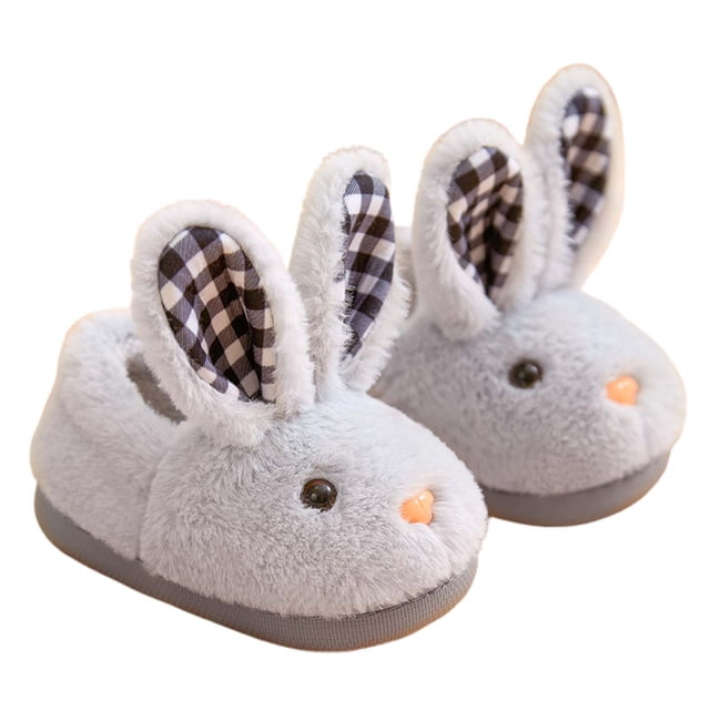Zecgelong Baby Boots,Fashion Cute Autumn And Winter Girls Slippers Flat Bottom Soft Warm And Comfortable Solid Color Cartoon Rabbit Shape