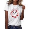 thumbnail image 2 of Weiqiqre Women Clothing Happy Easter T Shirt Easter Bunny Shirt Cute Rabbit Graphic Tee Gift Spring Tees Tops, 2 of 4