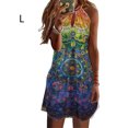 thumbnail image 4 of Baohd Robe Courte Décontractée Imprimée Sans Manches Esthétique Élégante Mignonne Robe de Plage Vacances Club Vêtements d'Été Fleur Verte L, 4 of 6