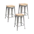 thumbnail image 1 of Heavenly Collection Argent <br>avec Bois Tabouret de Comptoir, 1 of 3