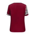 thumbnail image 4 of WEAIXIMIUNG Chemises à Manches Longues pour Femmes Travail T-Shirts à Manches Courtes pour Femmes Mode Hauts à Col Rond Blouses Décontractées à Imprimé Léopard, 4 of 9