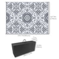 thumbnail image 3 of Outsunny Waterproof Outdoor Rug with Carry Bag 9' x 12' Gray & White Flower, 3 of 8