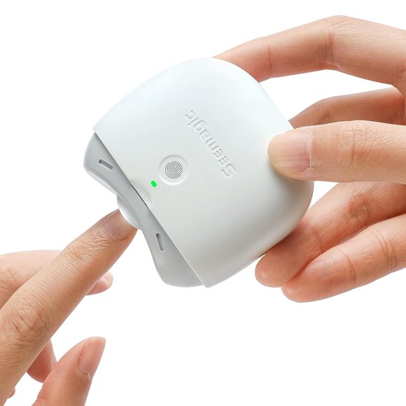 Seemagic Portable Electric Nail Clipper with Precision Cutter Head & Auxiliary Lighting, 2-Speed Adjustment, One-Button Operation, 80g Lightweight Design for Adults & Kids, White ABS Material,