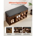 thumbnail image 4 of VEVOR Shoe Bench with Cushion 31.7 x 12.0 x 17.5 Inch 3 Compartments Entryway Storage, 4 of 9