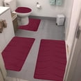 thumbnail image 1 of Cagogo under $5 4-Piece Wave Bath Mat, Foam Bath Mat 4 Set Complete,Bathroom Rugs Toilet Mats Collection,Soft Comfortable Water Absorption Mats,Non-Slip Thick Machine Washable Dark, 1 of 7