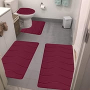 Bathroom Rugs Mat 4 Set, EDHITNR Extra Soft Thick Absorbent Foam Bath Mats, Non-Slip Quick Dry Machine Washable Bathroom Floor Mats for Tub Shower Toilet