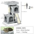 thumbnail image 2 of Plush Cat Tree Tower Activity Center with Sisal Scratching Post Scratching Board Perch Condo, Light Grey, 2 of 7