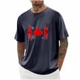 thumbnail image 1 of Styesk T-Shirts pour Homme Imprimé Col Rond Décontracté Mode Manches Courtes Chemisiers Col Rond Chemises, 1 of 5