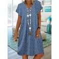 thumbnail image 1 of 2024 Robe Tendance Grande Taille pour Femmes Été Imprimé Manches Courtes Ample Décontractée Robes Femme Élégante Mode Plage Vêtements pour Dames, 1 of 7