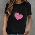 thumbnail image 2 of Pompotops T-Shirt Décontracté à Manches Courtes pour Femmes avec Impression d'Amour, 2 of 4
