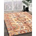 thumbnail image 2 of Ahgly Company Tapis d'Intérieur Ronds Abstraits Orange, Tapis de Zone Abstraits, 5 Pieds Rond, 2 of 6