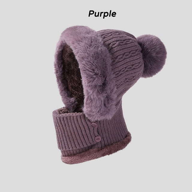 EGNMCR Winter Wool-collared -piece Cap a cap