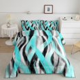 thumbnail image 2 of Erosebridal Abstract Stripe Comforter Sets Queen Size,Modern Lines Bedding Queen Comforter Set,Contemporary Art Decor,Reversible,Ultra Soft,3 Pieces, 2 of 7