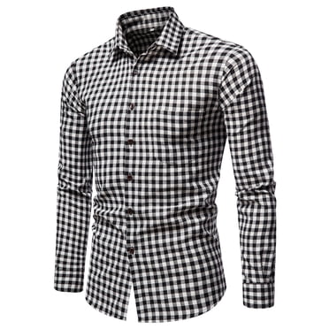 CEHVOM la Nouvelle Chemise en Flanelle à Carreaux à Manches Longues pour Homme, Coupe Régulière, Mode Décontractée