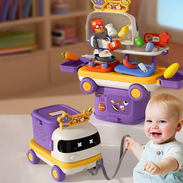 Meitianfacai Small Car Family Cute And Funs Multifunctional Kitchen Medicals Makeup Storage Box Puzzle Interactive Children's Toys